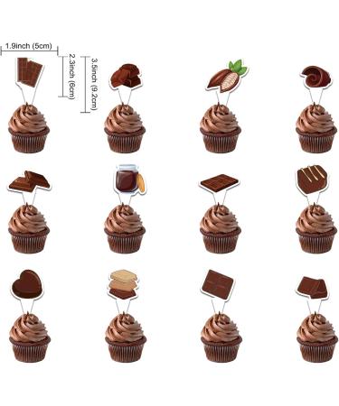 25 Pcs Chocolate Cake Decorations Chocolate Cake Topper Cupcake Toppers for Chocolate Birthday Decorations Chocolate Party Decorations Birthday Party Supplies - Buy Online on SooperMarket.com