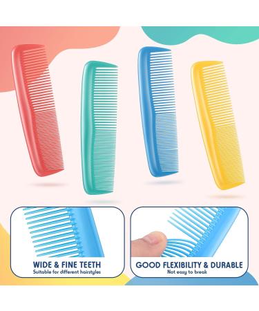 4-Piece Plastic Hair Combs Set for Women and Men - Fine and Standard Tooth Hair Cutting, Dressing, and Styling Combs - Hairdressing Barber Salon Tool - Multi Color - Buy Online on SooperMarket.com