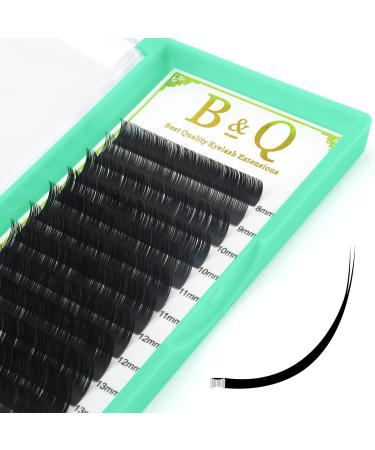 Flat lashes 0.15 0.20 ellipse flat lashes C CC D DD curl flat extensions matt black eyelash extension 8-15 mix (C-0.20 9 mm) 1 piece (1-pack) BM-C-0.20-9 mm