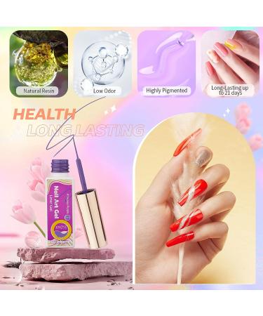 JOSLOVE Gel Liner Nail Art Gel Polish Set 12 Colors Tulip Gel Nail Polish Kit Built  Thin Nail Art Brush in Bottle  Gel DIY Nail Art Tools Gifts for Women Girls L122 C-LinerGel L122 - Buy Online on SooperMarket.com