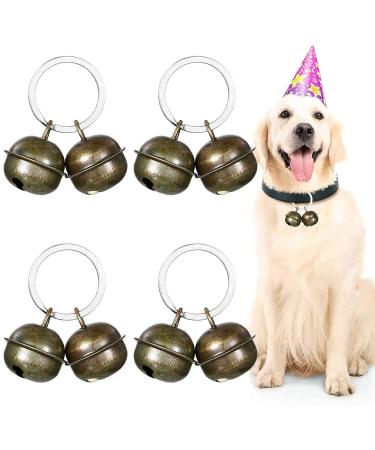 DARENYI 4 Pcs Dog Cat Collar Bells Pet Tracker Brass Bell Dog Tracker Metal Bells Small Bells for Pet Collars Anti-Lost Training Bells