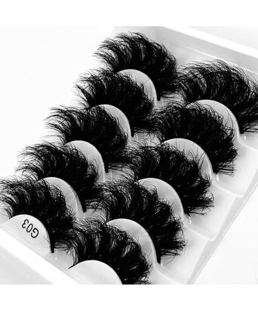 FEITA Fluffy Wispy False Eyelashes 8D Volume Thick Soft Strip Eyelashed Kit Dramatic Faux Mink Natural Fake Eye Lashes 5 Pairs Multi Pack Bushy|9-22MM