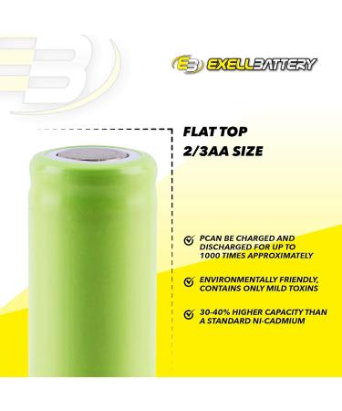 Buy 3x Exell 2/3AA NiMH 700mAh 1.2V Rechargeable Batteries - Perfect for Capacitors Shearing Devices Miner Lamps & Helmet Lights - International Shipping Available - Buy Online on SooperMarket.com