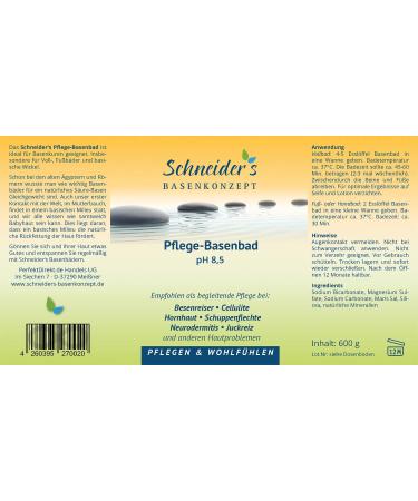 Schneider's Care Base Pool 600g - Natural Swimming Salt for Deacidification - Alternative Practitioner Approved - Buy Online on SooperMarket.com