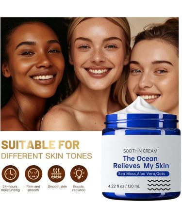 Natural Soothing Cream Skin Repairing Cream for Face Body Natural Face Cream Body Lotion Hydrating Soothing Cream Nourishing Face Moisturiser for Women and Men Anti Wrinkle Moisturiser Face 120ml - Buy Online on SooperMarket.com