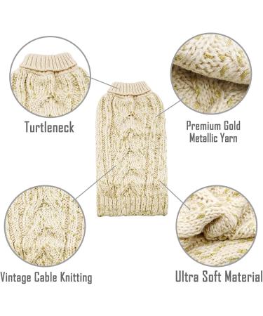 KYEESE Turtleneck Dog Sweater XX-Large Beige - Golden Yarn Knitwear for Warmth in Fall & Winter - Buy Online on SooperMarket.com