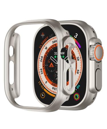 Recoppa Compatible for Apple Watch Ultra Case 49mm Shockproof Ultra-Thin Hard PC Bumper Case All-Around Edge Protective Cover Frame NO Screen Protector for iWatch Accessories Starlight 49mm Starlight