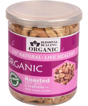 Blessfull Healing Organic Natural Vegan Chilly Cheese Roasted Halves/Pieces Cashew Nuts Crunchy Kaju 250 Gram - Buy Online on SooperMarket.com