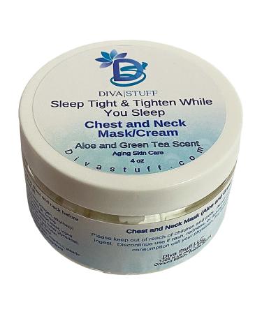 SIeep Tight Neck & Chest Mask/Cream - Firming Peptides Hibiscus Hyaluronic Acid | 4 oz by Diva Stuff - Youthful Skin Aloe & Green Tea Scent - Buy Online on SooperMarket.com