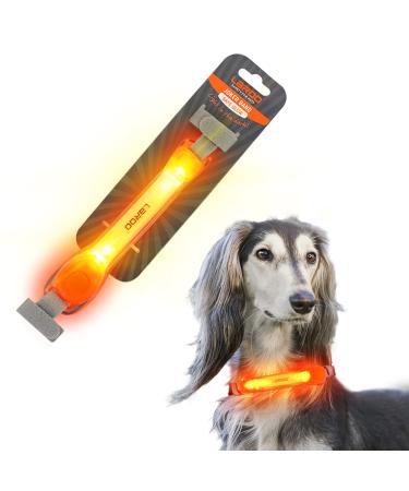Laroo safety LED light band for dogs cats LED light flashing light with Velcro fastener easy to attach to the collar and dishes waterproof bright outdoor sports orange