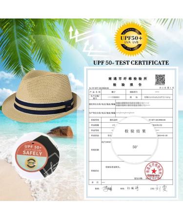 Comhats Oversize XL XXL Beige Straw Sun Hat for Men - Packable Fedora Panama Trilby Dress Derby - Summer Style (92551) - Buy Online on SooperMarket.com