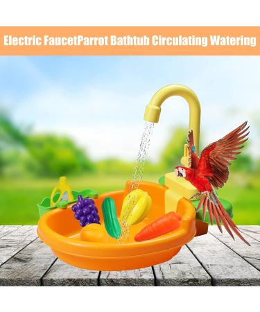 Automatic Bird Bathtub with Faucet - Ideal for Parakeets, Cockatiels, Conures, and Small Birds | SGQCAR New Orange - Buy Online on SooperMarket.com