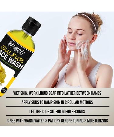 Sulfur Face Wash for Acne - All Natural Facial Cleanser with Lemongrass Oil - 4oz Mattifying Cleanser for Oily Skin - Made in USA - Buy Online on SooperMarket.com
