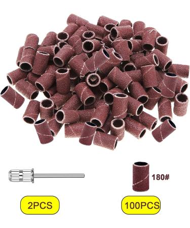 100-Piece Nail Sanding Bands & 2-Pack 180 Grit Nail Drill Bits Set Electric Nail Drill Accessories for Manicure & Pedicure - Buy Online on SooperMarket.com