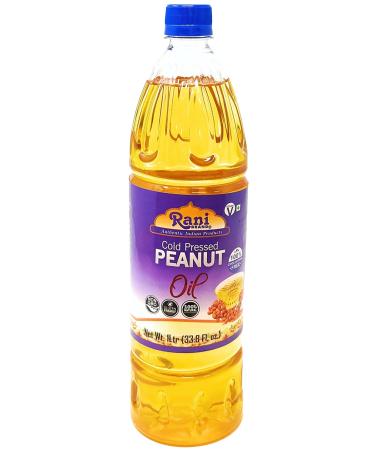 Rani Peanut Oil 33.8 Ounce (1 Liter) Cold Pressed | 100% Natural | NON-GMO | Vegan | Gluten Friendly 33.8 Fl Oz (Pack of 1)