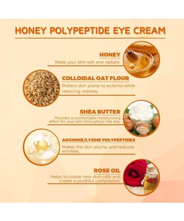 Honey Polypeptide Eye Cream Eye Cream Anti Aging For Puffy Eyes Reduce Wrinkles And Fine Lines Korean Eye Cream For Eye Bags & Dark Circles Moisture Hydrate Smooth Tender Sensitive Skin - Buy Online on SooperMarket.com
