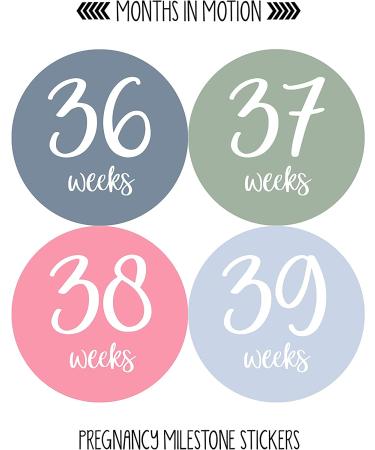 Pregnancy Weekly Belly Growth Stickers - Maternity Keepsake - Set of 36 Week by Week Pregnancy Photo Props - Buy Online on SooperMarket.com