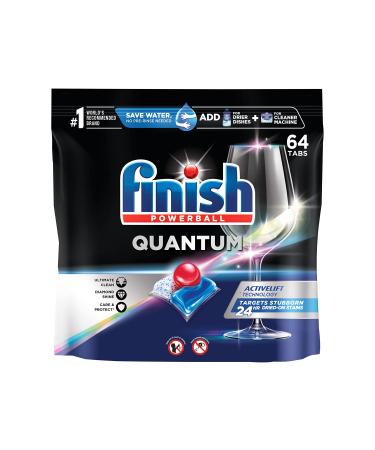 Finish - Quantum - 64ct - Dishwasher Detergent - Powerball - Ultimate Clean & Shine - Dishwashing Tablets - Dish Tabs