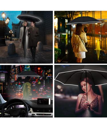 Lejorain Folding Reverse LED Umbrella - Black - Windproof & Reflective - Buy Online on SooperMarket.com