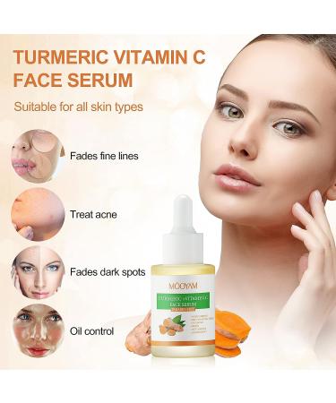 Turmeric Dark Spot Corrector Serum with Vitamin C - 30ml/1oz - Acne & Hyperpigmentation Treatment to Smooth Skin - Buy Online on SooperMarket.com