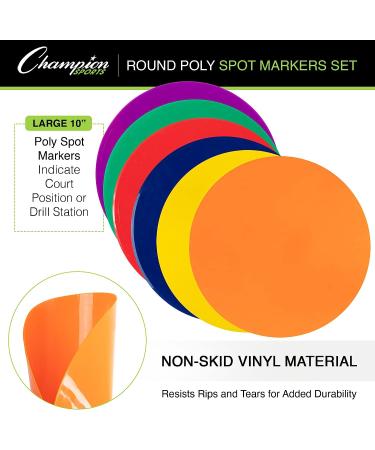 Champion Sports MSPSET Poly Spot Markers - 10-inch Set of 6 for Sports Activities and Social Distancing - Buy Online on SooperMarket.com
