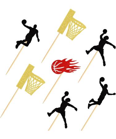 24 Basketball Theme Cupcake Picks - Sports Party Decorations & Accessories for Kids' Birthday Cakes - Buy Online on SooperMarket.com