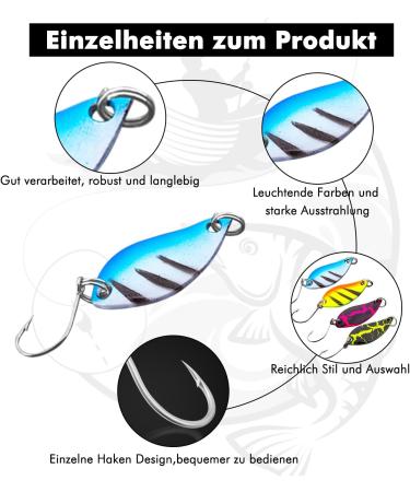 12-Piece Trout Spoon Set | Realistic Trout Bait & Spinner for Pike Zander Perch | Complete Fishing Set with Spoon Box - Buy Online on SooperMarket.com