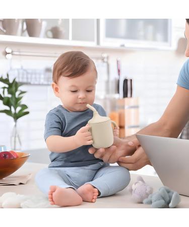 Pandaear Silicone Drinking Cup Set for Babies - 2 Pieces 6+ Months Leak-Proof with Straw & Handle - Buy Online on SooperMarket.com