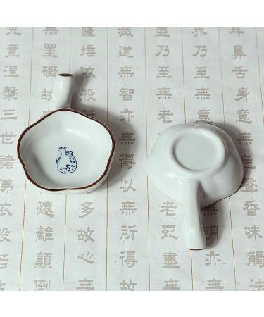 Handmade Porcelain Inkwell Dish with Brush Holder for Calligraphy Practice - Buy Online on SooperMarket.com