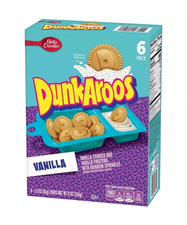 Betty Crocker Dunkaroos Vanilla Cookies and Frosting with Rainbow Sprinkles, 9 Oz, 6 Count