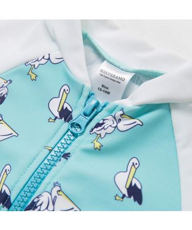 Bonverano Baby Boys Swimsuit UPF 50+ Long-Sleeve Pelican 6-9 Months - Buy Online on SooperMarket.com