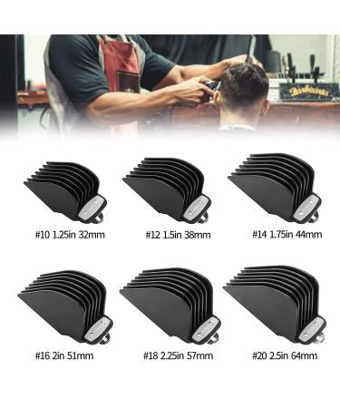 YINKE Premium Clipper Guards Set for Wahl Clippers - 6 Long Attachments (1.25-2.5) - Metal Clip, Fits Most Sizes - Black - Buy Online on SooperMarket.com
