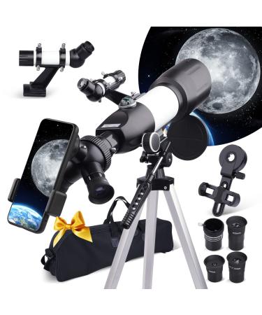 Telescopes for Adults Astronomy, 70mm Aperture 400mm AZ Mount Astronomical Telescope for Astronomy Beginners Kids Adults - Carry Bag Upgraded Tripod and Phone Holder for Photography