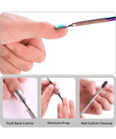 Sibba 2 Pcs Stainless Steel Cuticle Pusher Tool Set for Professional Nail Care - Nail Polish Remover and Cuticle Cleaner for Fingernails and Toenails - Buy Online on SooperMarket.com