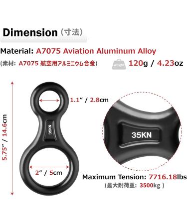 Azarxis 35kN Figure of Eight Descender - Blue Climbing Gear for Outdoor Recreation | International Shipping - Buy Online on SooperMarket.com