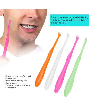 4 Pack Orthodontic Toothbrushes - Soft Small Head & Cone-Shaped Rubber Tip for Bridges | Ideal for Detail Cleaning - Buy Online on SooperMarket.com