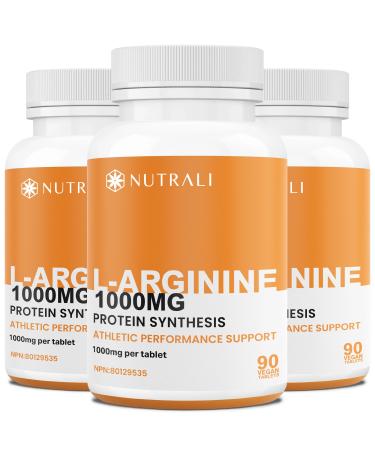 New 1000mg HIGH STRENGTH L Arginine Tablets - Pure Arginine Powder Powerful Nitric Oxide Supplement Boost Protein and Creatine Synthesis Stamina and Athletic Dominance Designed for Men requiring Peak Performance and Endurance Non-GMO Gluten-Free - 270 Veg