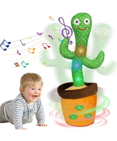 Dancing Cactus Singing Cactus Voice Recorder Baby Toys Talking Cactus Adjusting the Volume with 120 Songs Funny Children Education Toys Gifts and Home Decoration Style A(dance+sing+light+record+volume Control)