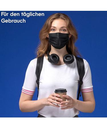 Icoolio Medical Masks - 50 Disposable Black Face Masks for Mouth Protection | International Shipping Available - Buy Online on SooperMarket.com