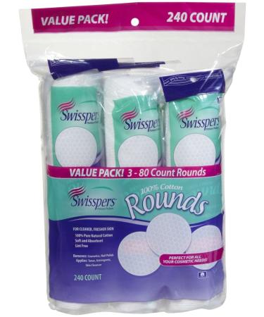 Swisspers Gentlecare Rounds-80 ct 3 pk