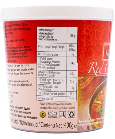 Mae Ploy Thai Green & Red Curry Paste 400g + UpLABEL Creations 25ml Measuring Scoop | Authentic Hot & Mild Chili Asian Food - Buy Online on SooperMarket.com