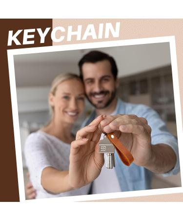 Shop Nuen 4-Piece Leather Key Ring Set | Durable Leather Keychains with Metal Loops for Cars | Stylish Key Accessories - Buy Online on SooperMarket.com