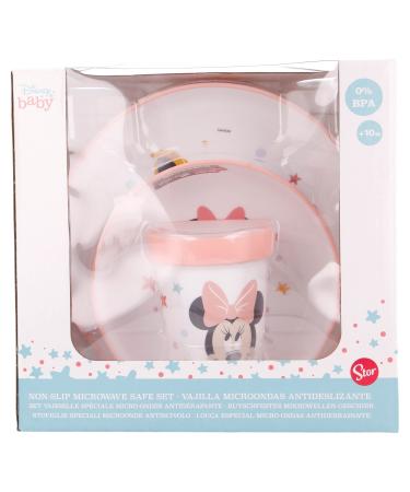 Stor Set 3 pieces of premium tableware two-tone non-slip Minnie Indigo Dreams plastic Est ndar Minnie Mouse