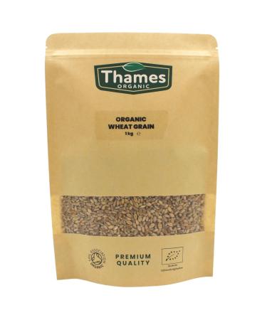 Organic Wheat Grain-Certified Organic Non-GMO Vegan No Additives No Preservatives Resealable Bag by Thames Organic 1kg