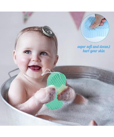 6 PCS Ultra Soft Exfoliating Bath Sponge Set with Sticky Hooks - Ideal for Adults, Children, and Pregnant Women - Buy Online on SooperMarket.com