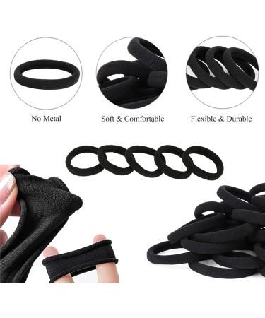 ILamourCar 50 Seamless Cotton Hair Elastics for Girls, Babies, and Women - Black - Buy Online on SooperMarket.com