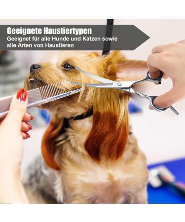Jostift Dog & Cat Grooming Scissors Set | Curved Fur Scissors for Pets | Professional Round Cherry Blue Scissors - Buy Online on SooperMarket.com