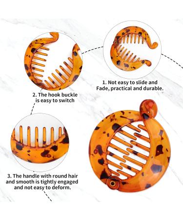WLLHYF Hair Clips 3 Pieces Resin Banana Round Fish Clips for Women Girls Ladies Fishtail Wide Tort Toned Comb Hair Accessories - Buy Online on SooperMarket.com