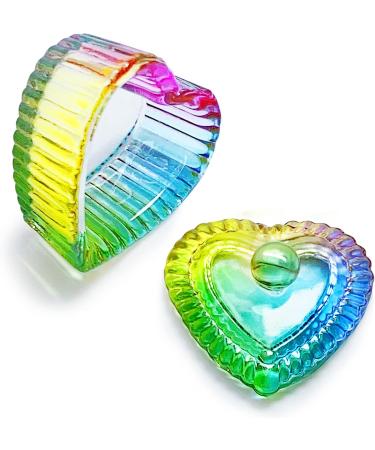Sweet Heart Shape Acrylic Dappen Dish & Glass Cup | Acrylic Nail Art Kit with Cap Lid | Transparent Colored Glaze Bowl - Buy Online on SooperMarket.com