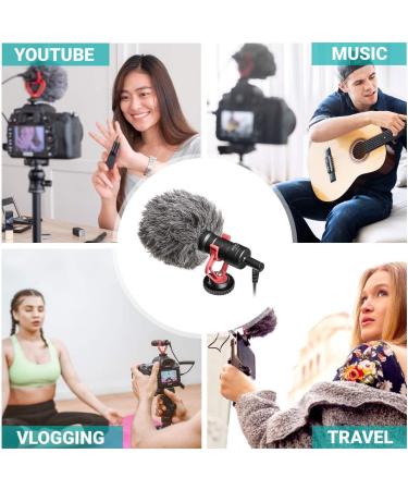 Movo VXR10 Universal Video Microphone with Lightning Dongle Adapter - Shock Mount, Deadcat Windscreen, Case - iPhone 14, 13, 12, 11, XS, XR, X, Pro Max & More - Buy Online on SooperMarket.com